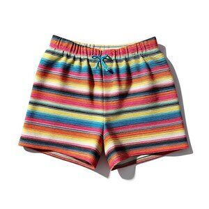 Wonder Nation Girls 18 Rainbow Knit Shorts Boho Striped Summer Play